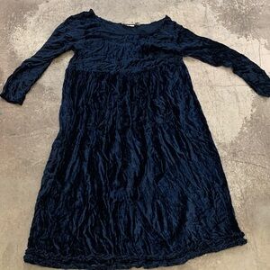 Vintage Le Chateau maxi Midnight Blue velvet Casual Dress